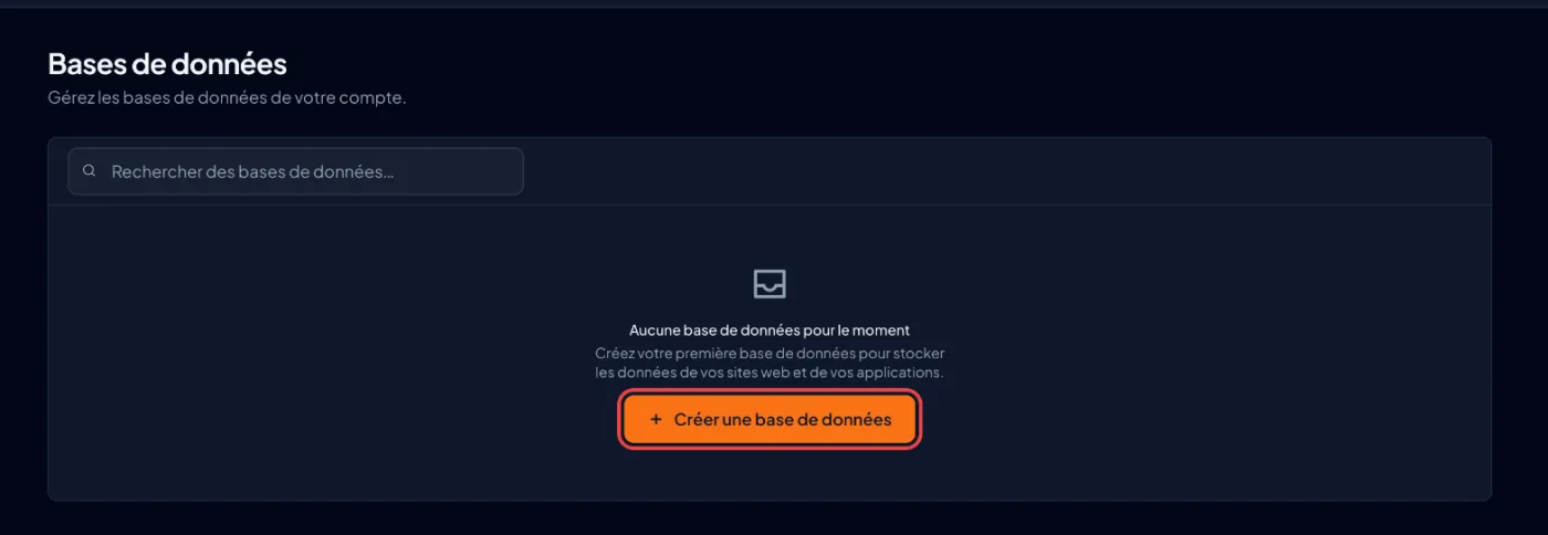 Captura de pantalla de cPanel: Inicie el asistente de creación