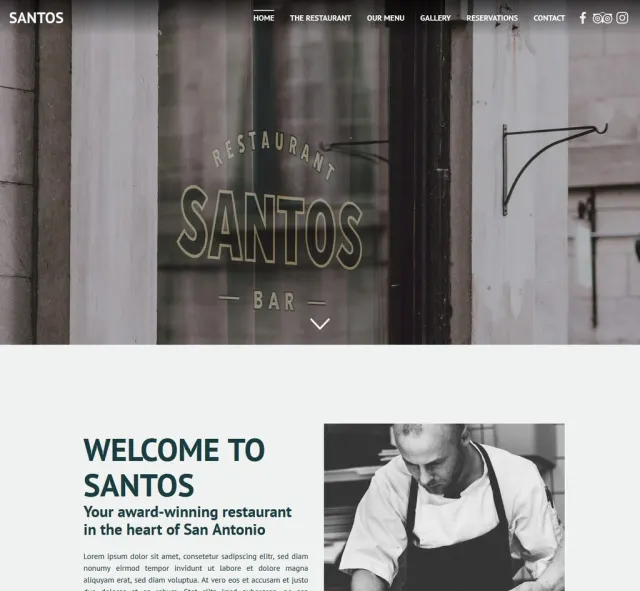 Preview of the Santos template