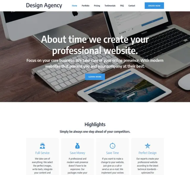 Preview of the Design Agency template