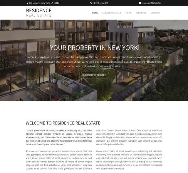 Aperçu du modèle Residence