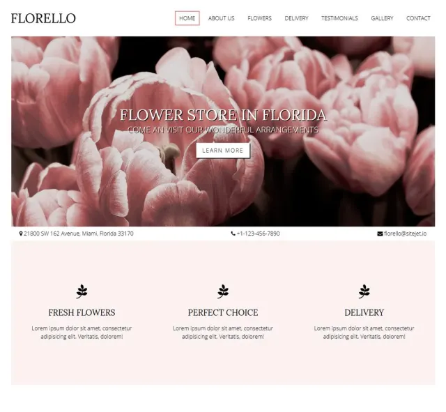 Aperçu du modèle Florello