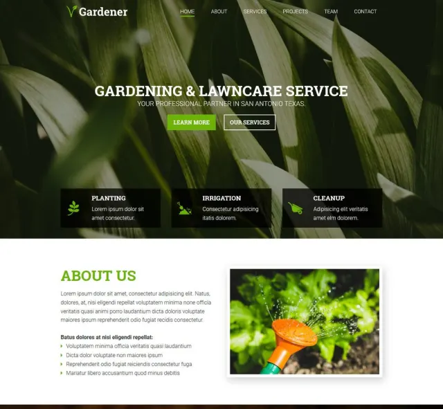 Aperçu du modèle Gardener