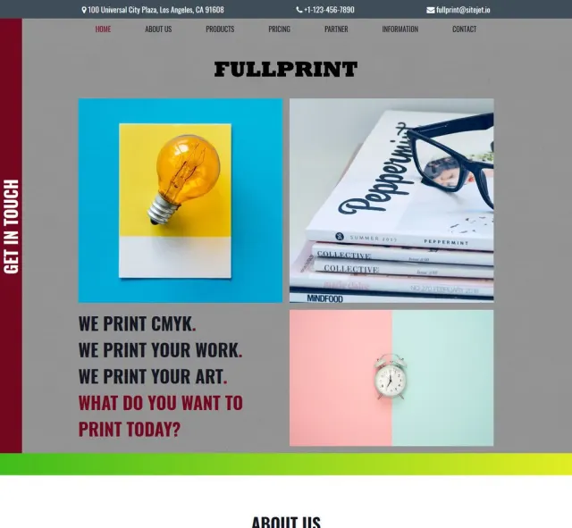 Aperçu du modèle Fullprint
