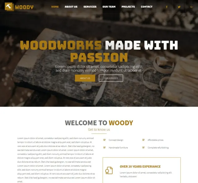 Aperçu du modèle Woody