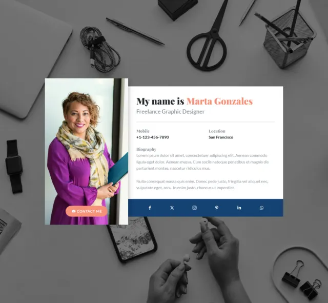 Aperçu du modèle vCard Power